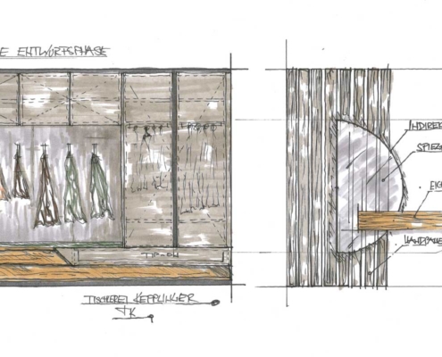Entwurf, Skizze, Planung, Tischlerei Kepplinger